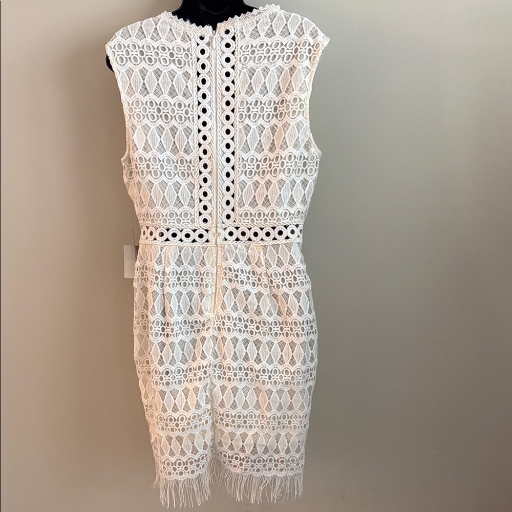 Lulus Kenna White Lace Fringe Midi Dress - Size XL NWT - Picture 11 of 16
